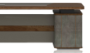 'Inspira Gold' 6.5 Feet Office Table In Walnut Laminate