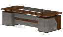 'Inspira Gold' 8 Feet Office Table In Walnut Laminate