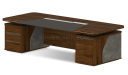 'Inspira Gold' 8 Feet Office Table In Walnut Laminate