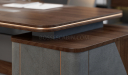 'Inspira Gold' Office Table In Walnut Laminate