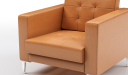 'Alpha' One Seater Sofa In Tan PU Leather
