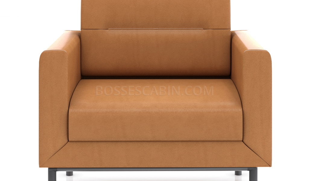 Alpha One Seater Tan Leather Sofa