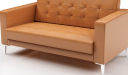 'Alpha' Two Seater Sofa In Tan PU Leather