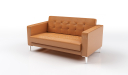 office sofa in tan leather