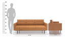 'Alpha' Three Seater Sofa In Tan PU Leather