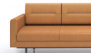 'Alpha' Three Seater Sofa In Tan PU Leather