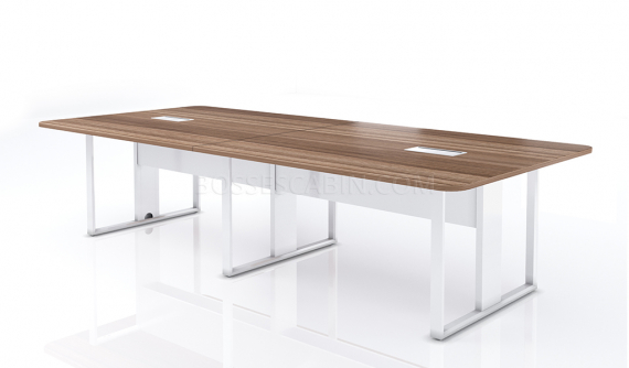 'Linz' 10 Feet Meeting Table In Cass Walnut Laminate