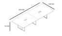 shop drawing of 12 feet meeting table with size