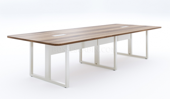 Meeting table with white metal legs