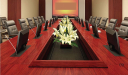 large conference table with inbuilt LED screens