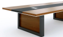 'Lexon' 16 Feet Boardroom Table In Walnut Veneer & Leather