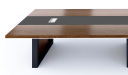 'Lexon' 16 Feet Boardroom Table In Walnut Veneer & Leather