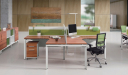 modern office with L shape modular desking system