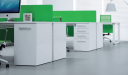 White & Green Workstation 'E-Half - Linear'