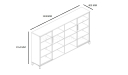 shop drawing of 8 feet width bookshelf