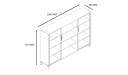 shop drawing of 7 feet office cabinet with glass door