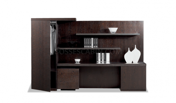 large office cabinet & bookshelf in dark wood
