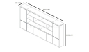 shop drawing of 12 feet office cabinet and book case