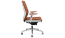 'Coupe' Medium Back Office Chair In Tan Leather