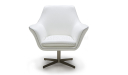 'Tartan' Lounge Chair In White Leather