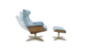 'Karma' Recliner Chair In Light Blue Leather