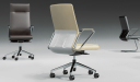 'Hero' Medium Back Office Chair In Beige Leather