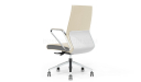 'Hero' Medium Back Office Chair In Beige Leather