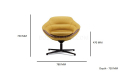 'D Series' Revolving Lounge Chair In Yellow Fabric