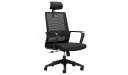 sprint mesh back chair with headrest in black color