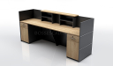 'Inspira Black' 8 Feet Reception Desk In Carbon Gray