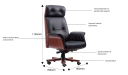 specifications of chesterfield office chair in black leather