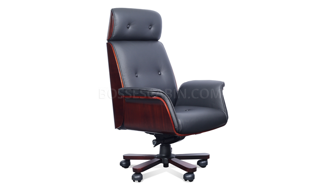 Chesterfield Office Chair Premium, Leather Chair Office Black
