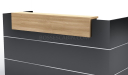 'Inspira Black' 6 Feet Reception Desk In Carbon Gray