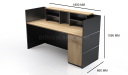 'Inspira Black' 6 Feet Reception Desk In Carbon Gray