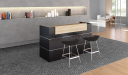 'Inspira Black' 6 Feet Reception Desk In Carbon Gray