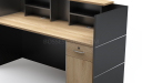 'Inspira Black' 6 Feet Reception Desk In Carbon Gray