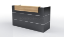 modern reception desk in dark gray