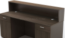 'Karbon' 6 Feet Reception Desk In Coffee Oak