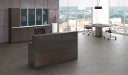 'Karbon' 6 Feet Reception Desk In Coffee Oak