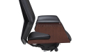 'Coupe' Black Leather Office Chair With Headrest