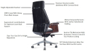 'Coupe' Black Leather Office Chair With Headrest