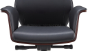 'Coupe' Black Leather Office Chair With Headrest