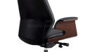 'Coupe' Black Leather Office Chair With Headrest