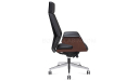 'Coupe' Black Leather Office Chair With Headrest