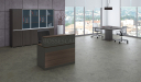 'Karbon' 4 Feet Reception Desk In Coffee Oak