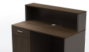 'Karbon' 4 Feet Reception Desk In Coffee Oak