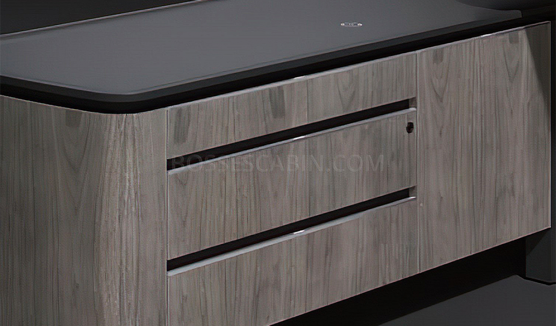 Atlas 9 Feet Luxury Office Desk In Walnut Veneer: Boss'sCabin