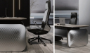 'Atlas' 9.5 Feet Luxury Office Desk In Walnut Veneer