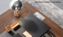 'Maxima' Office Desk In Warm Walnut & Leather
