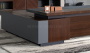 'Larry' 11 Ft Luxury Desk In Walnut Veneer & Leather